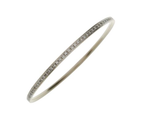 An 18ct gold brilliant-cut diamond bangle, total diamond weight 1.47ct, engraved to mount, estimated I-J colour, VS2-SI clari