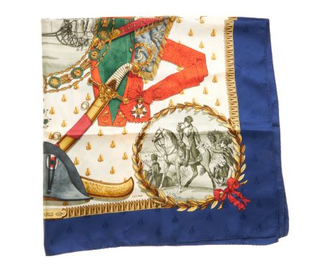 Hermes, a Napoleon silk scarf, designed by Philippe Ledoux, first issued in 1963, featuring a combination of imperial symbols