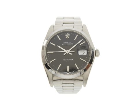 Rolex, a stainless steel Oysterdate Precision bracelet watch, circa 1974, reference 6694, signed manual wind movement, serial