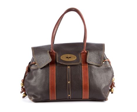 Mulberry, a limited edition Beaded Bayswater handbag, crafted from chocolate brown and oak Darwin leather, featuring oversize