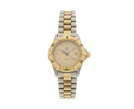 Tag Heuer, a stainless steel and gold plated 2000 Series bracelet watch, reference 964.008-2, quartz movement, 27mm excluding