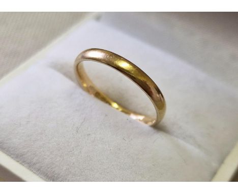 22ct Gold Wedding Band Ring, size K &amp; 2.3g