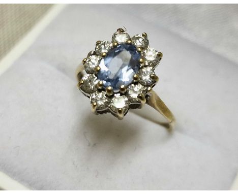 9ct Gold &amp; Aquamarine Dress Ring, 2.05g &amp; size L