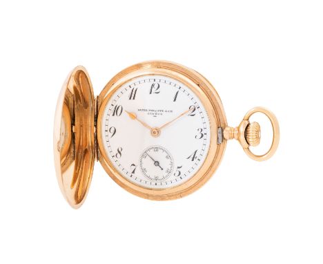 PATEK PHILIPPE Damen Savonette Taschenuhr. 14K Gelbgold inkl. Staubdeckel. Sprungdeckel monogrammiert. Gehäuse-Nr. 280081. Kr