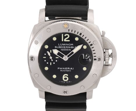 PANERAI Luminor 1950 Submersible1000M, Ref. PAM243. Limitierte Edition. Herrenuhr. Edelstahl. Automatik-Uhrwerk. Kautschukban