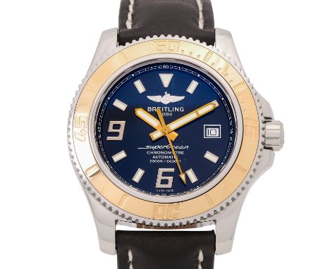 BREITLING Superocean 44, Ref C1739112. Herrenarmbanduhr. Edelstahl/ Roségold 18K. Automatik-Uhrwerk. Schwarzes Ziffernblatt. 