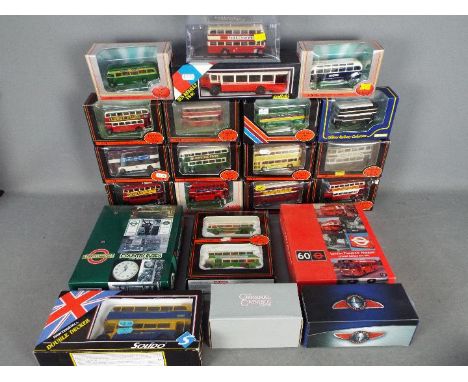 EFE, Corgi Original Omnibus, Solido, Atlas Editions - A fleet of 21 boxed diecast model buses predominately in 1:76 scale. Lo