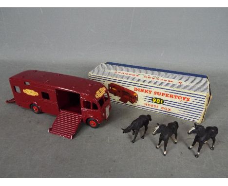 Dinky Toys - A boxed Dinky Toys #981 Horse Box 'British Railways Express Horse Box Hire Service'. The model with maroon body,