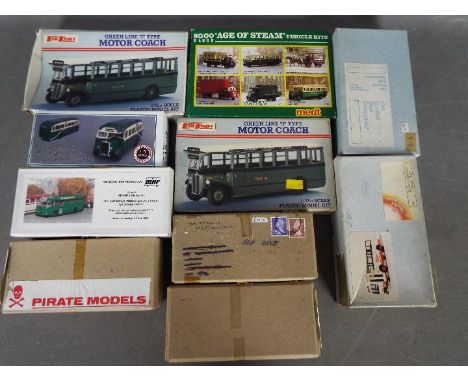 Merit - Little Bus Company - Pirate Models - A collection of 10 x boxed bus model kits in 1:76 scale, some in white metal and