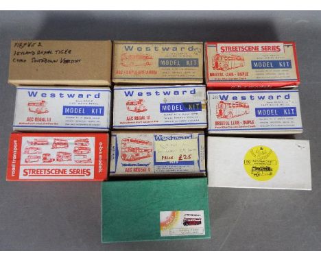 Model Bus Federation - Westward - Streetscene - A collection of 10 x boxed white metal bus kits in 1:76 scale including Brist