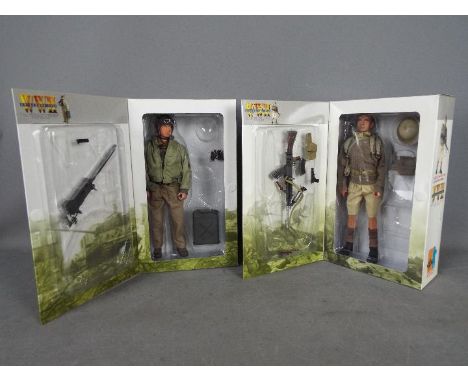 Dragon Action Figures - 2 x boxed 1:16 scale WWII soldier figures including # 70240 British  8th Army Bren Gunner, # 70180 US