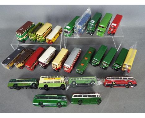 EFE - Corgi - Base Toys - Oxford - A collection of 25 x loose 1:76 scale bus models including Crossley DD42, Routemaster RML,