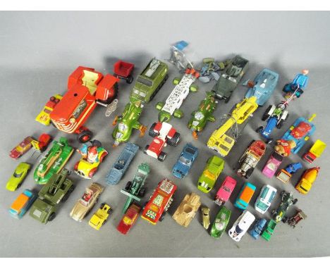 Dinky - Gama - Matchbox - A collection of over 30 x loose vehicles including a vintage Gama tinplate clock work tractor, # 35