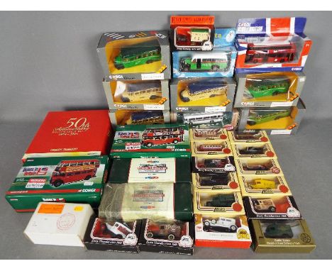 Corgi, EFE, Lledo, Other - A collection of boxed diecast model vehicles (mainly buses) in various scales. Lot includes Corgi 
