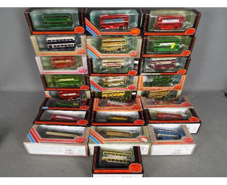 EFE - A collection of 25 x boxed bus models in 1:76 scale including # 25513SB Golden Metroline Showbus Routemaster RML, # 156