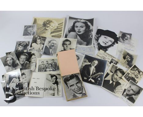 Quantity of hand signed photographs and an autograph book; autograph book includes signatures from Frank Sinatra, Betty Hutto
