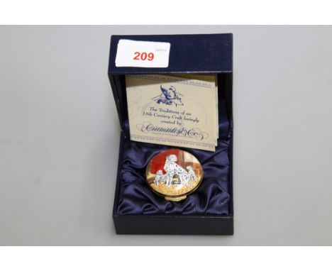 A Crummles & Co enamel trinket dish decorated with dalmations (boxed)