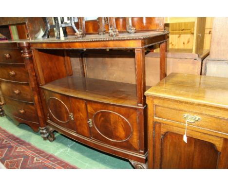 A mahogany bow fronted buffet in Georgian style, 1.29m by 1.22m by 0.51m