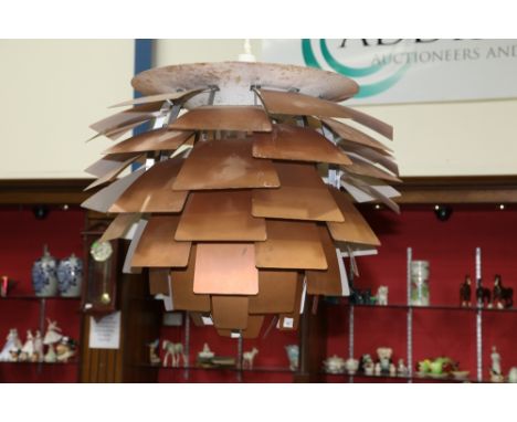 A large Danish, Poul Henningsen PH Artichoke pendant lamp in copper, by Louis Poulsen, 1959-60 (bulb lacking) Note: the PH Ar