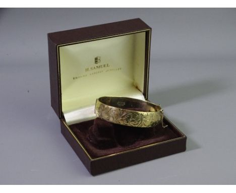 GILT SILVER HALF BRIGHT CUT BANGLE, 44grms, Birmingham 1968