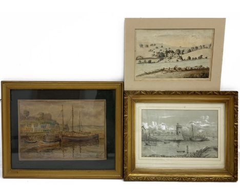 English School (19th century): 'Lynmouth', pencil drawing unsigned, dated August 31st 1852, Tobermory, Isle of Mull, watercol