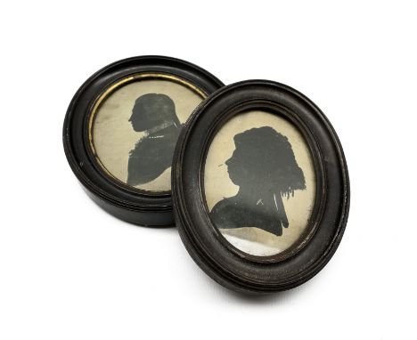 18th Century oval silhouette portrait, half length, of a gentleman inscribed on the reverse 'Ed Edge Esq. 1784' 10cm x 8cm an