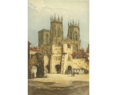 R F King - 'Bootham Bar York' coloured etching signed in pencil in the margin 28cm x 19cm Condition Report & Further Details 