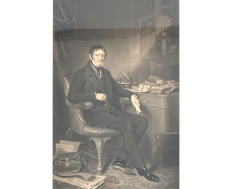 Atkinson after Grant - portrait engraving of the Duke of Rutland in gilt frame 69cm x 47cm, another gilt frame, aperture 56cm