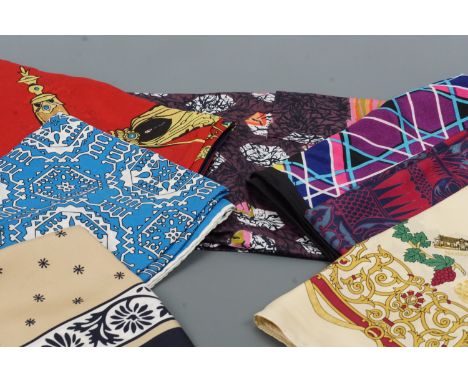 Vintage and contemporary silk scarves and textiles including Bianca and Marcel Wanders Boutique scarves, and a 1960s - 1970s 