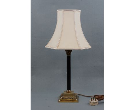 A brass columnar lamp, 57 cm high
