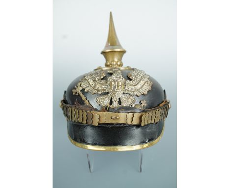 An Imperial German Prussian army officer's pickelhaube, (liner lacking)