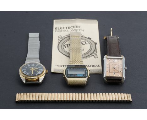 A 1980s N-S Nordik digital alarm chronograph wristwatch, Rotary and other watches