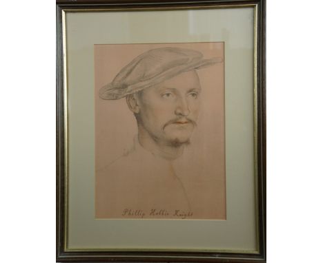 After Hans Holbein Four portraits of members of the Tudor court, lithographic prints uniformly mounted and framed under glass
