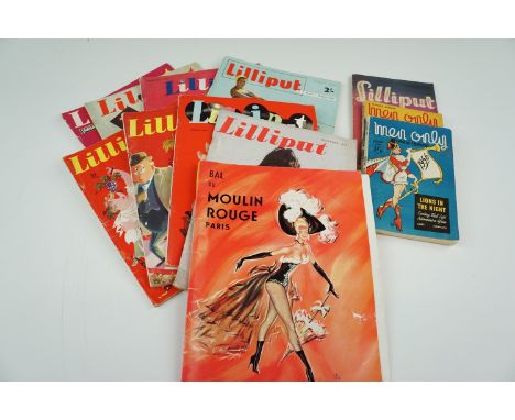 1950s - 1960s glamour publications including a Moulin Rouge programme and issues of Lilliput and Men Only