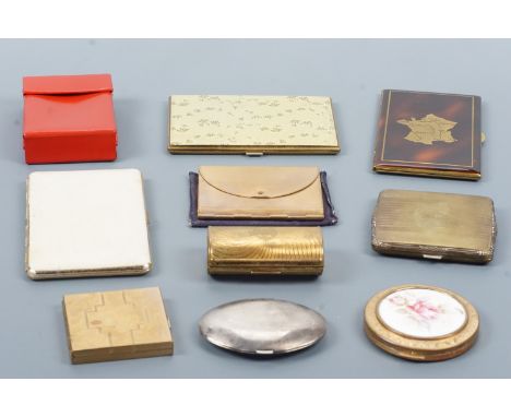 Vintage Regent of London, Volupte and other powder compacts together with faux tortoiseshell and other cigarette cases