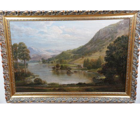 W** M** Ennis [?] (19th Century) "Rydal Water from the low end looking at the right or south merging [?] with Knab Scaur and 