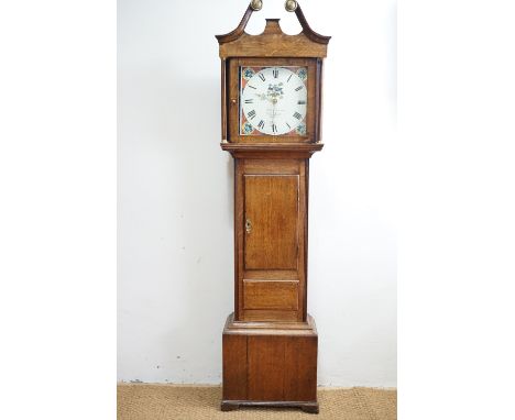 A late Georgian long case clock of uncommon diminutive stature, being an oak-cased 30-hour clock by John Broom of Exeter, hav