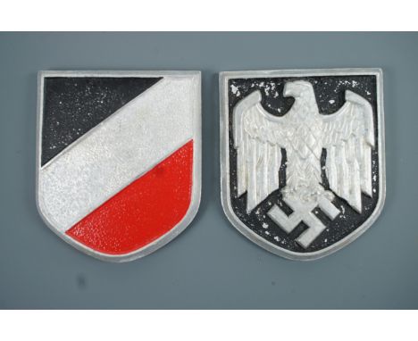German Third Reich army tropical helmet badges