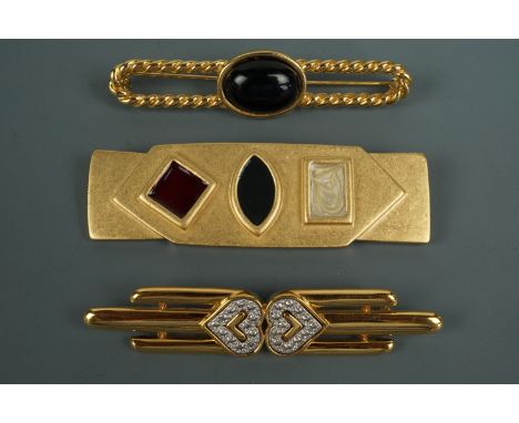 Three 1980s Monet statement brooches, largest 7.5 cm 