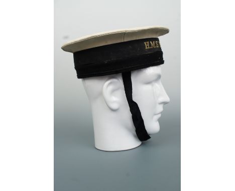 A post War Royal Navy rating's cap with HMS Matapan tally, together with an RAF cap