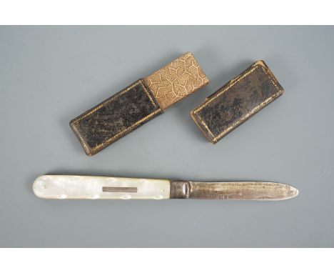 A Victorian silver pocket folding fruit knife, having knobbly mother-of-pearl grip scales, WN, Birmingham,1889, in original t