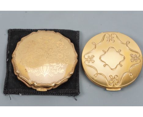 Two vintage Stratton powder compacts
