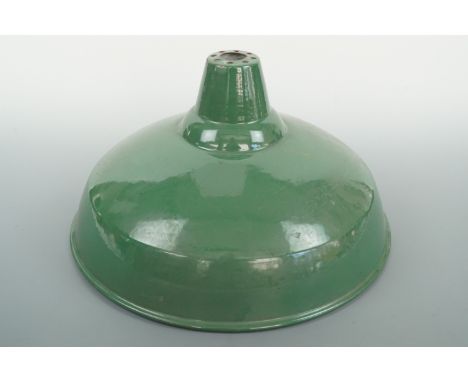 A vintage enamel industrial ceiling light shade, 41 cm diameter