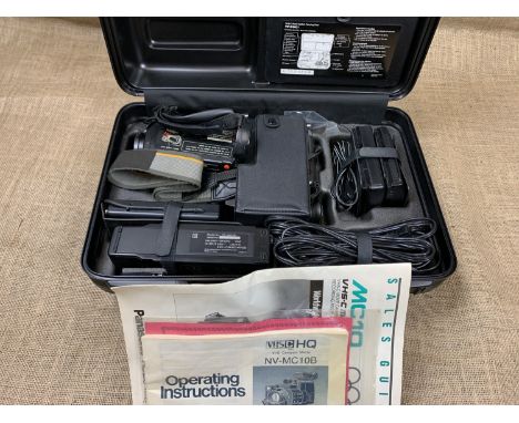 A Panasonic NV-MC10B VHS compact camcorder etc.