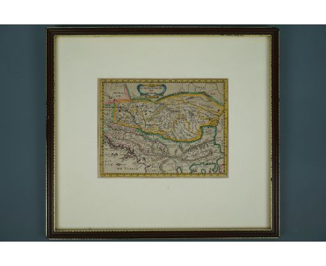 Pieter van den Keere (1571 - circa 1646) "Daciarum, Moesiarumque, Vetus Descriptio", a watercolour-tinted engraved map of Bul