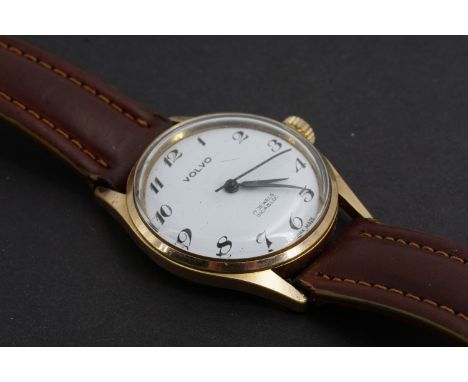 A 1960s Volvo gold plated manual wind wrist watch