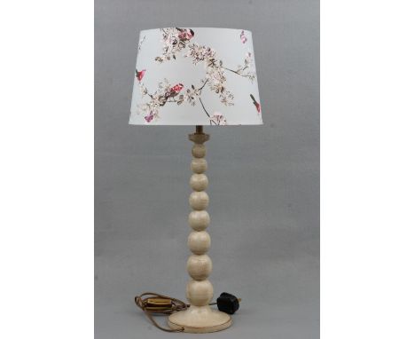 A contemporary wooden table lamp, 68 cm high