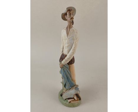 A Lladro porcelain stoneware gres finish figure 12265 of 'Quixote Standing Up' 31.5cm high, boxed