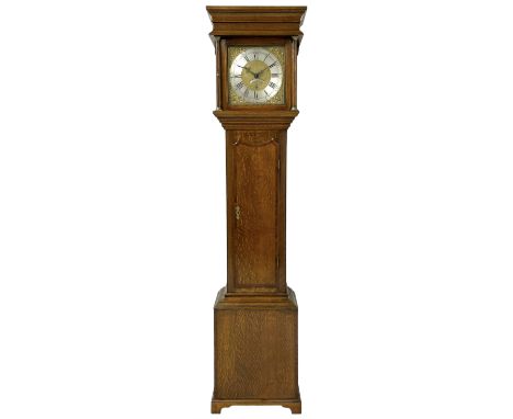 William Coulton of York - 30-hour oak cased mid-18th century longcase clock, with a flat-topped pediment square hood door and