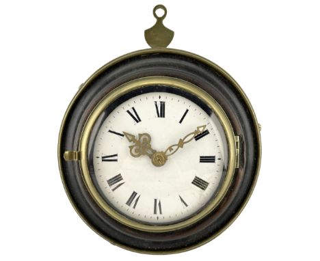 Joseph Boult of London - early 18th century Sedan clock c1720, with a turned hardwood 6� dial surround and 3-1/2� enamel dial